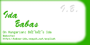 ida babas business card